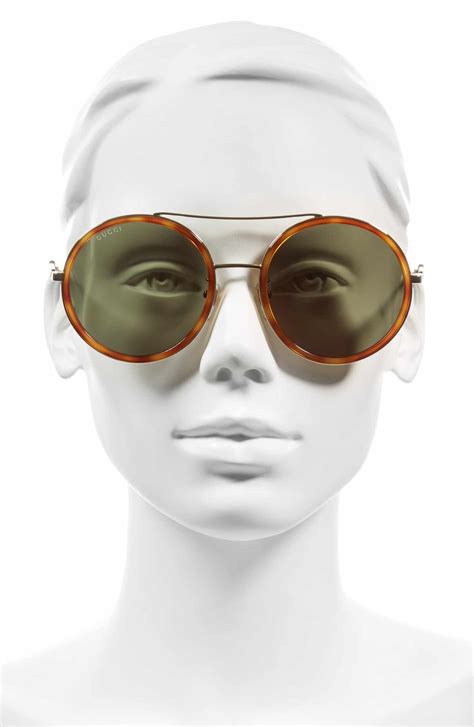 gucci 56mm retro sunglasses|Gucci 56mm round sunglasses.